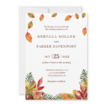 Convite para o casamento da folhagem de outono