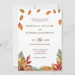 Convite para o casamento da folhagem de outono