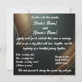 Convite para o casamento da taruga-ouro Elegante