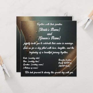 Convite para o casamento da taruga-ouro Elegante