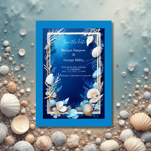 convite para o casamento da vibe costeira azul