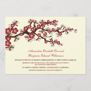 Convite para o casamento de Cherry Blossoms (cranb