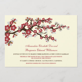 Convite para o casamento de Cherry Blossoms (cranb