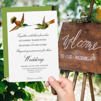 Convite para o casamento de Elegant Wedmingbird Gr