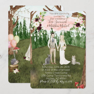 Convite Para O Casamento De Floresta - Com Gatos