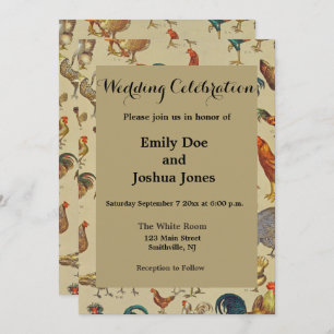 Convite para o casamento de Galinhas Galhadas com