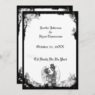 convite para o casamento de halloween