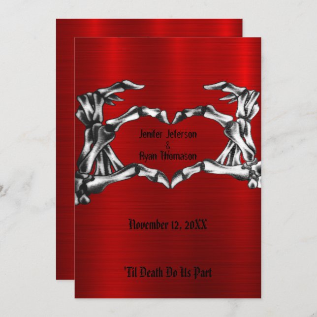 convite para o casamento de halloween (Frente/Verso)