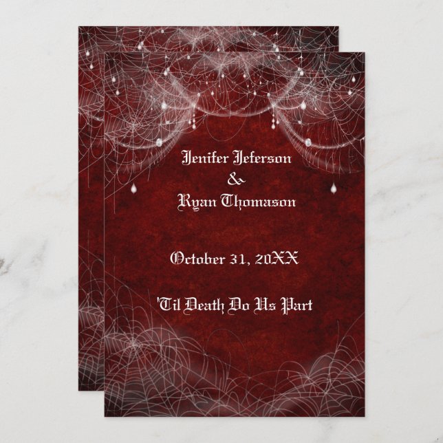convite para o casamento de halloween (Frente/Verso)