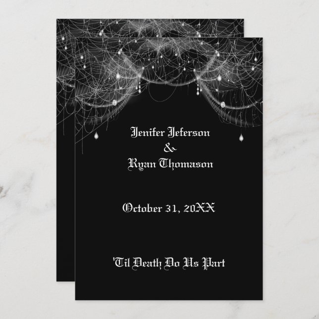 convite para o casamento de halloween (Frente/Verso)