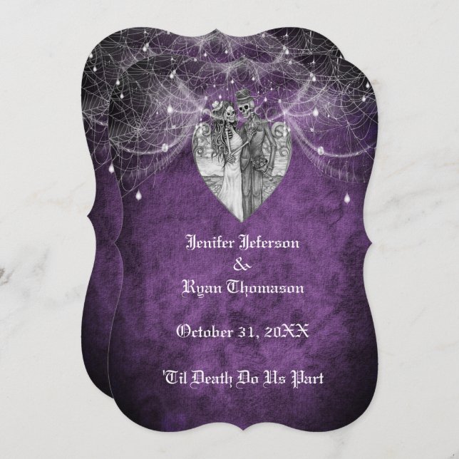 convite para o casamento de halloween (Frente/Verso)