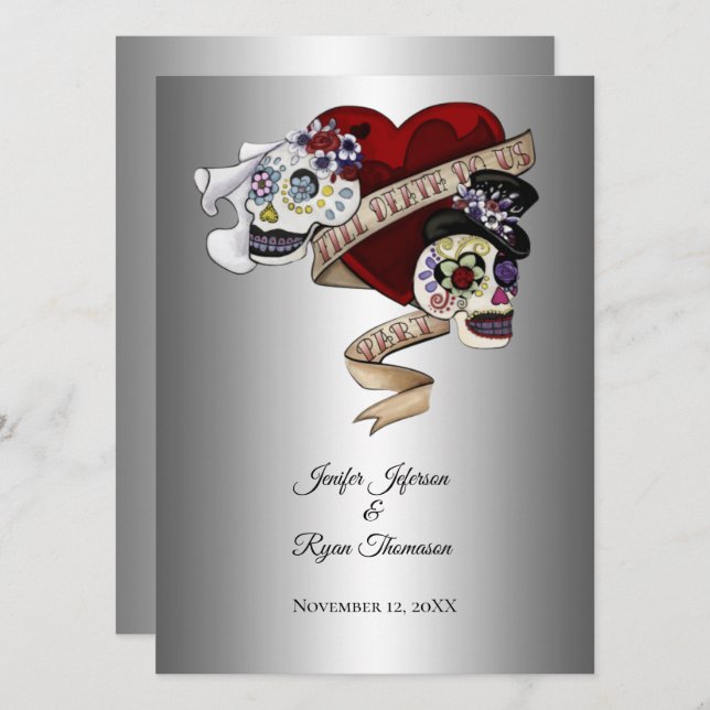 convite para o casamento de halloween (Frente/Verso)