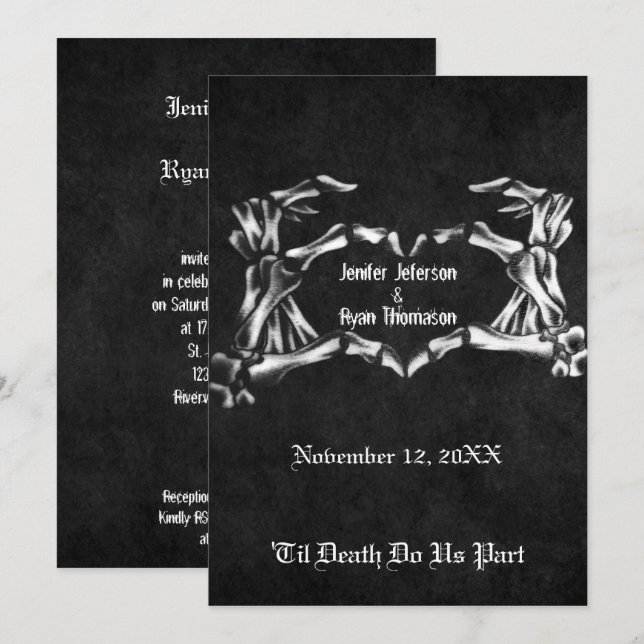 convite para o casamento de halloween (Frente/Verso)