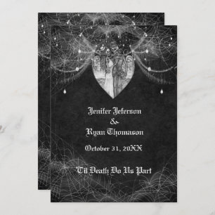 convite para o casamento de halloween