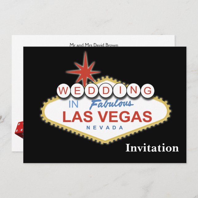 convite para o casamento de Las Vegas (Frente/Verso)