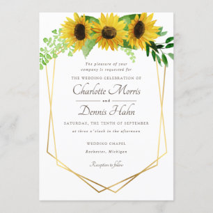 Convite para o casamento de Sunflower e marinhos