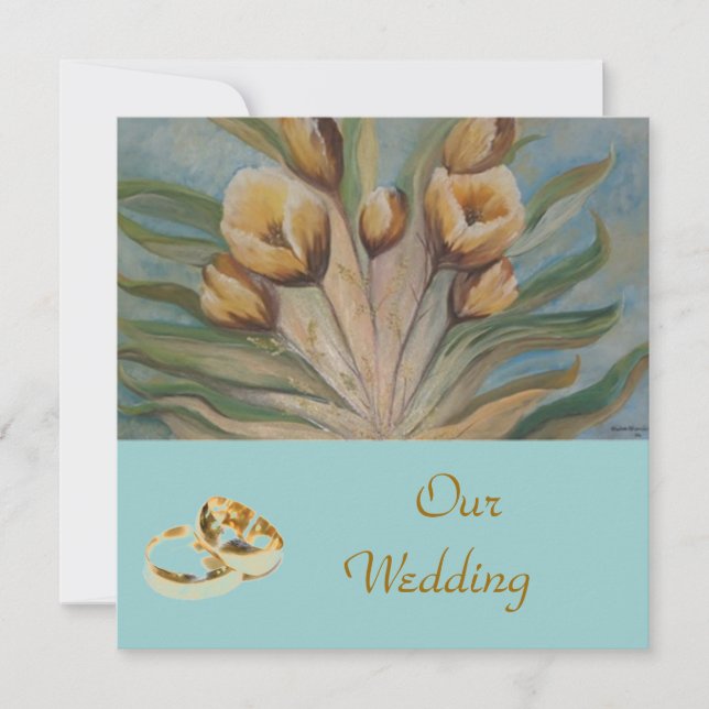 convite para o casamento floral (Frente)