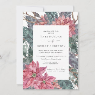 convite para o casamento floral de inverno de féri
