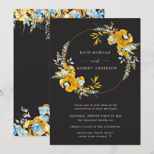 convite para o casamento floral de turquesa de our