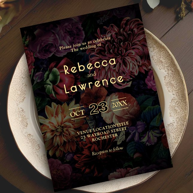 Convite para o casamento floral elegante (Criador carregado)