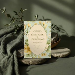 Convite para o casamento floral verde macio