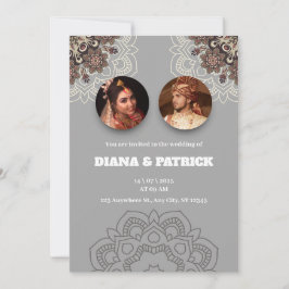 Convite para o casamento indiano tradicional em Fo