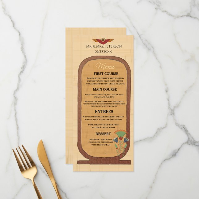 Convite para o casamento Patrimônio faraônico em p (Frente/Verso In Situ)