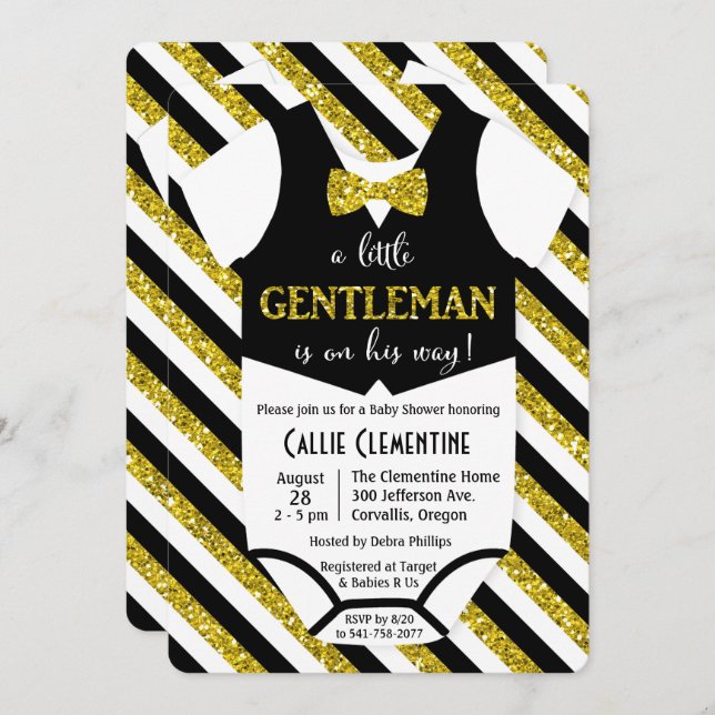 Convite para o Chá de fraldas Arco do Cavalheiro (Frente/Verso)