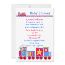 Convite para o Chá de fraldas do comboio de brinqu