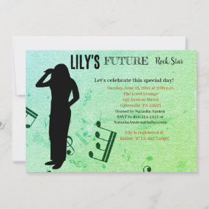 Convite para o Chá de fraldas Rock Star