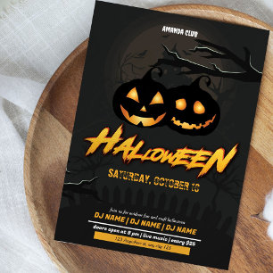 Convite para o Clube de Festa de Halloween Neon Gl