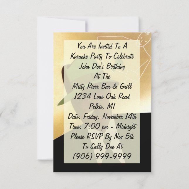 Convite para o convite do Partido Karaoke em clubb (Frente)