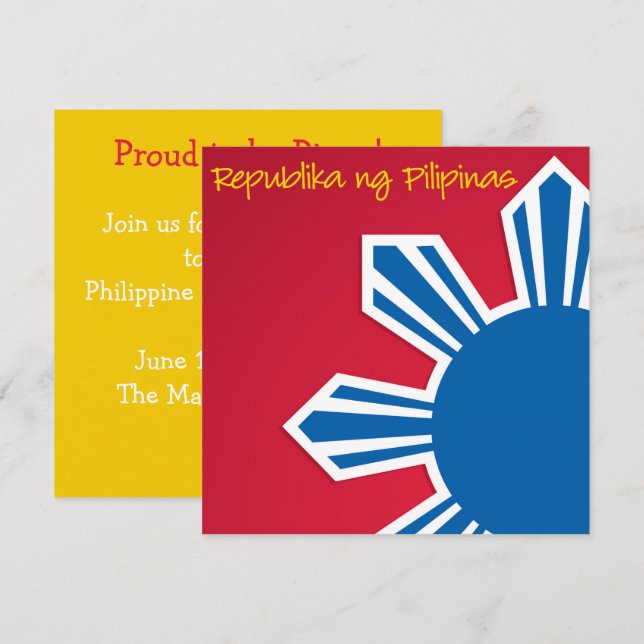 Convite para o Dia da Independência de Pinoy Phili (Frente/Verso)