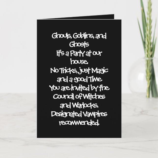 Convite para o Dia das Bruxas, Cartão de Saudação  (Frente)
