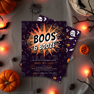 Convite para o Dia das Bruxas de Adultos Boos e Bo