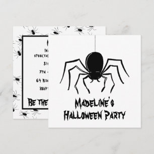 Convite para o Dia das Bruxas de Aranhas Cerradora