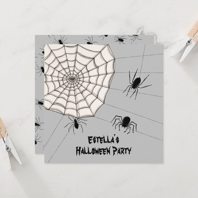 Convite para o Dia das Bruxas de Aranhas Cerradora (Frente/Verso In Situ)