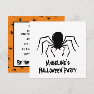 Convite para o Dia das Bruxas de Aranhas Cerradora