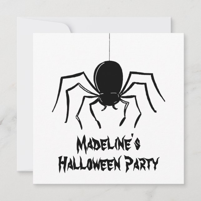 Convite para o Dia das Bruxas de Aranhas Cerradora (Frente)