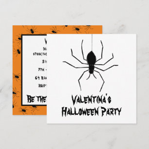 Convite para o Dia das Bruxas de Aranhas Cerradora
