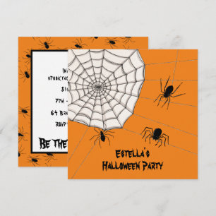 Convite para o Dia das Bruxas de Aranhas Cerradora