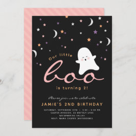 Convite para o Dia das Bruxas de Boo Cute Minimali