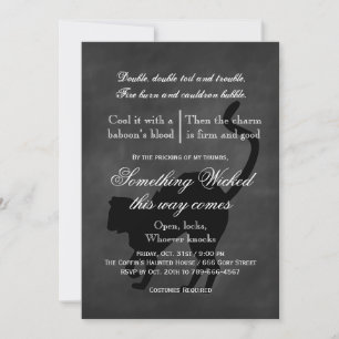 Convite para o Dia das Bruxas de Gato Mágico