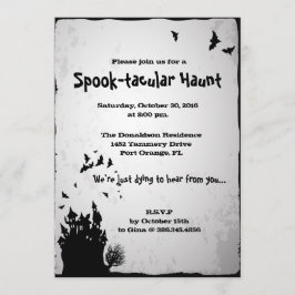 Convite para o Dia das Bruxas de Hunt Spooktacular