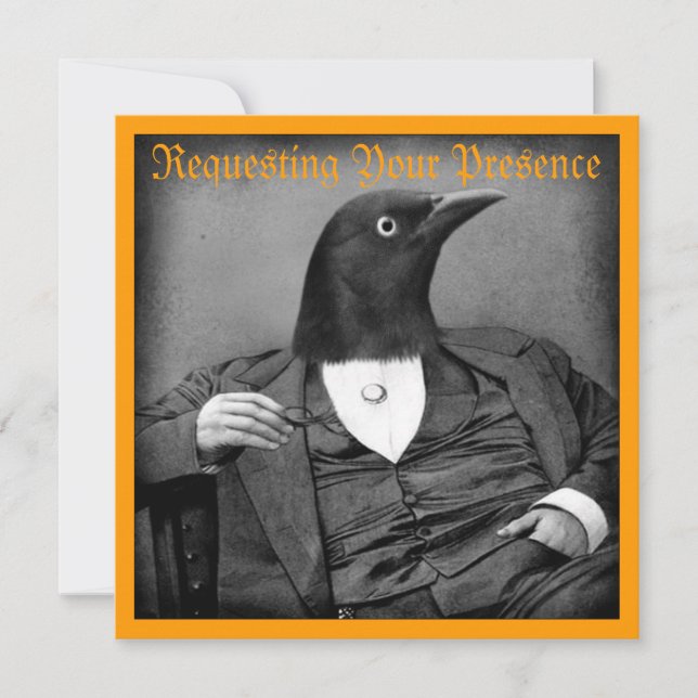 Convite para o Dia das Bruxas do Homem de Pássaro  (Frente)