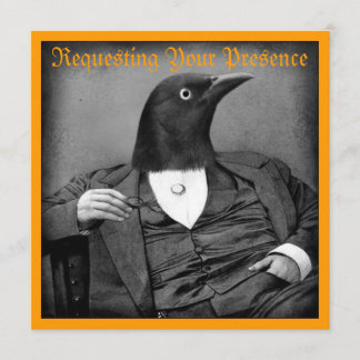 Convite para o Dia das Bruxas do Homem de Pássaro