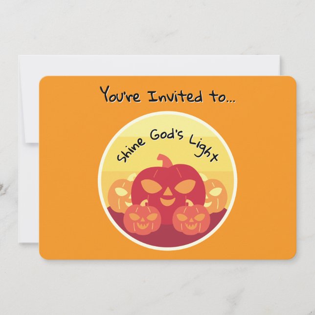 Convite para o Dia das Bruxas Leve de Deus (Frente)