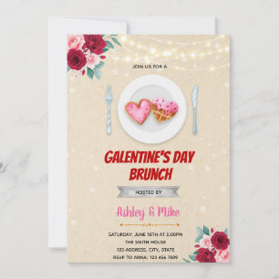 Convite para o dia de Galentine Brunch