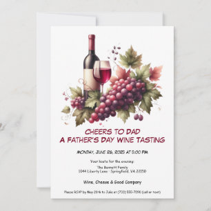Convite para o Dia dos Pais - Vinho Tinto & Uvas