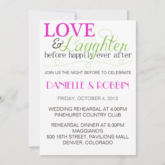 Convite para o ensaio de amor e riso (Frente)